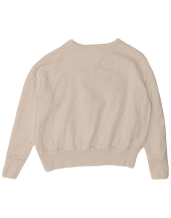 Tommy Hilfiger Womens Graphic Loose Fit Sweatshirt Jumper UK 10 Small White