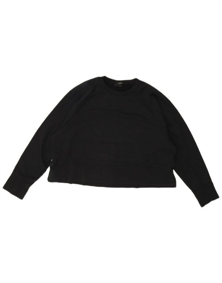 Nike Womens Dri Fit Crop Oversized Sweatshirt Jumper UK 16 Large Black