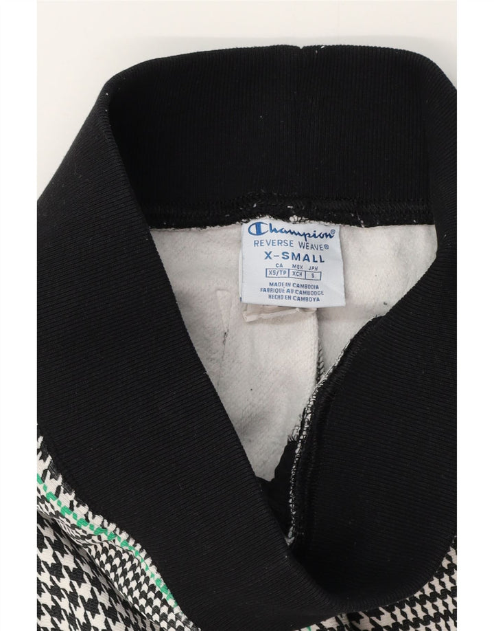 CHAMPION Womens Tracksuit Trousers Joggers UK 4 XS  Black Houndstooth