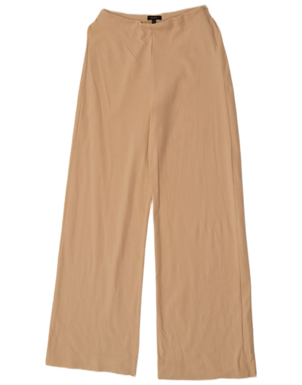 Massimo Dutti Womens Wide Leg Casual Trousers Small W26 L32 Beige Polyamide