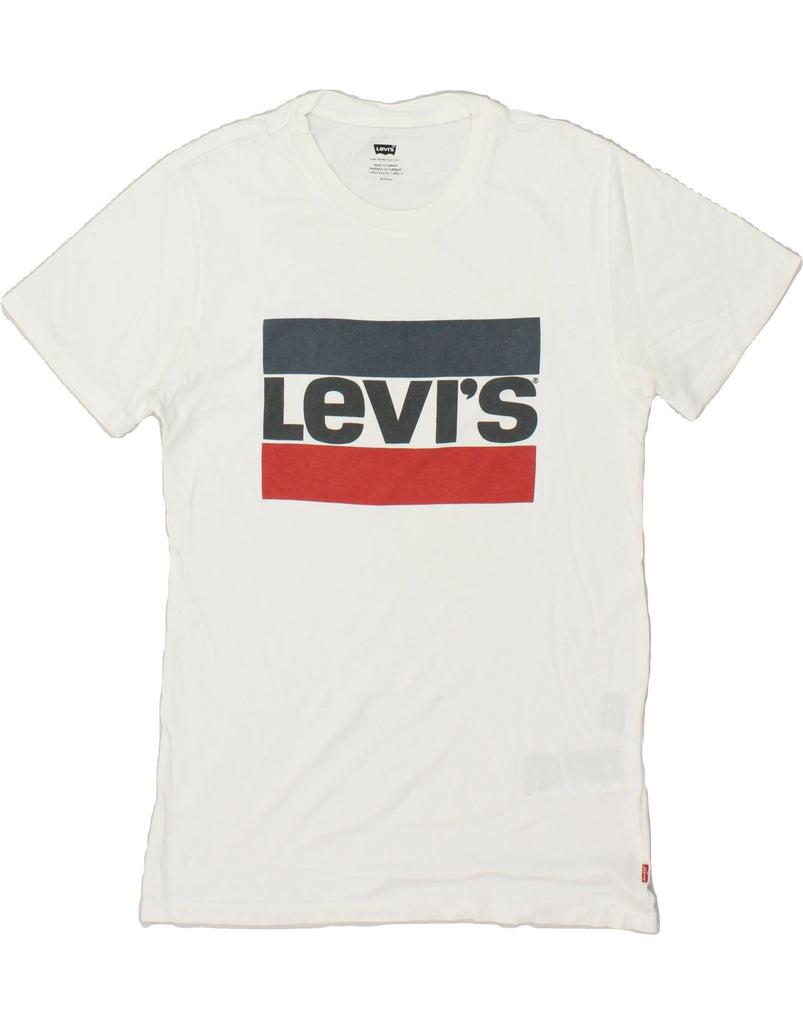 LEVI'S Mens Graphic T-Shirt Top Small White Cotton | Vintage Levi's | Thrift | Second-Hand Levi's | Used Clothing | Messina Hembry 