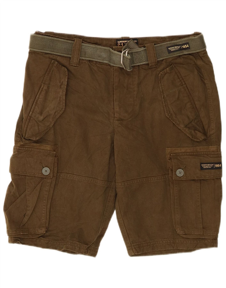 Superdry Mens Cargo Shorts W32 Medium Khaki Cotton