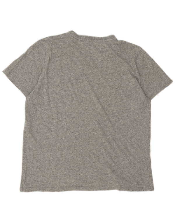 Fred Perry Mens T-Shirt Top Large Grey Flecked Cotton