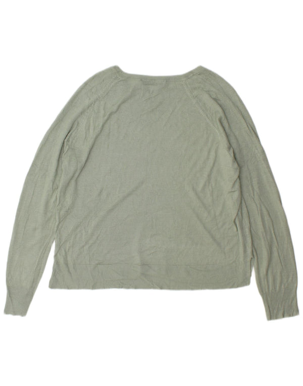 Zara Womens Boat Neck Jumper Sweater UK 16 Large Green