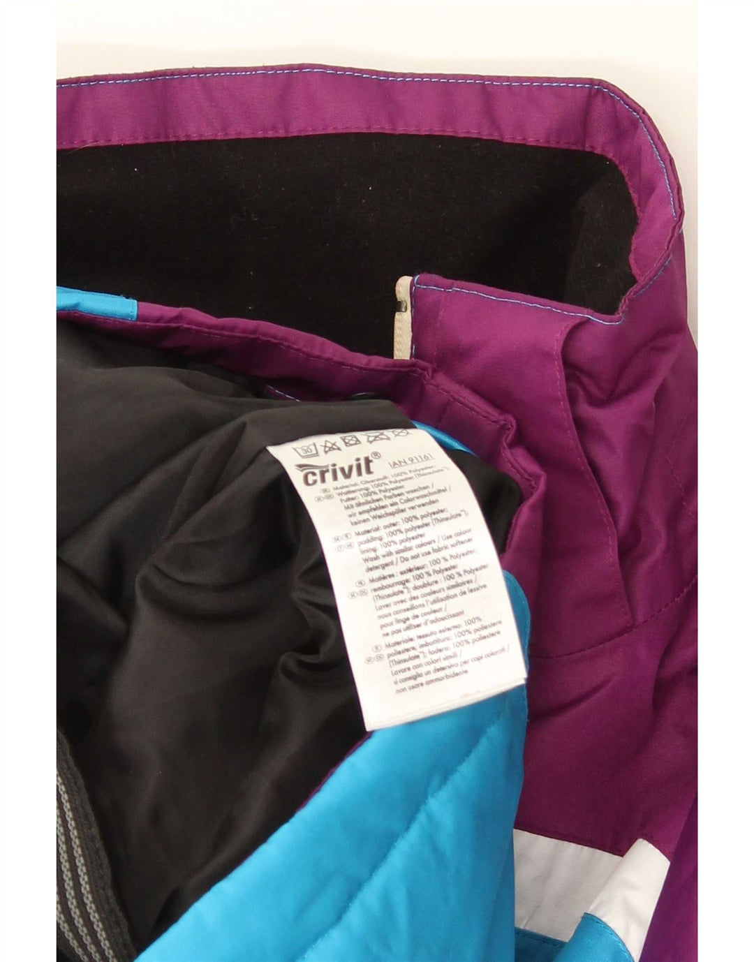 Crivit Womens Ski Jacket UK 16 Large Purple Colourblock Polyester