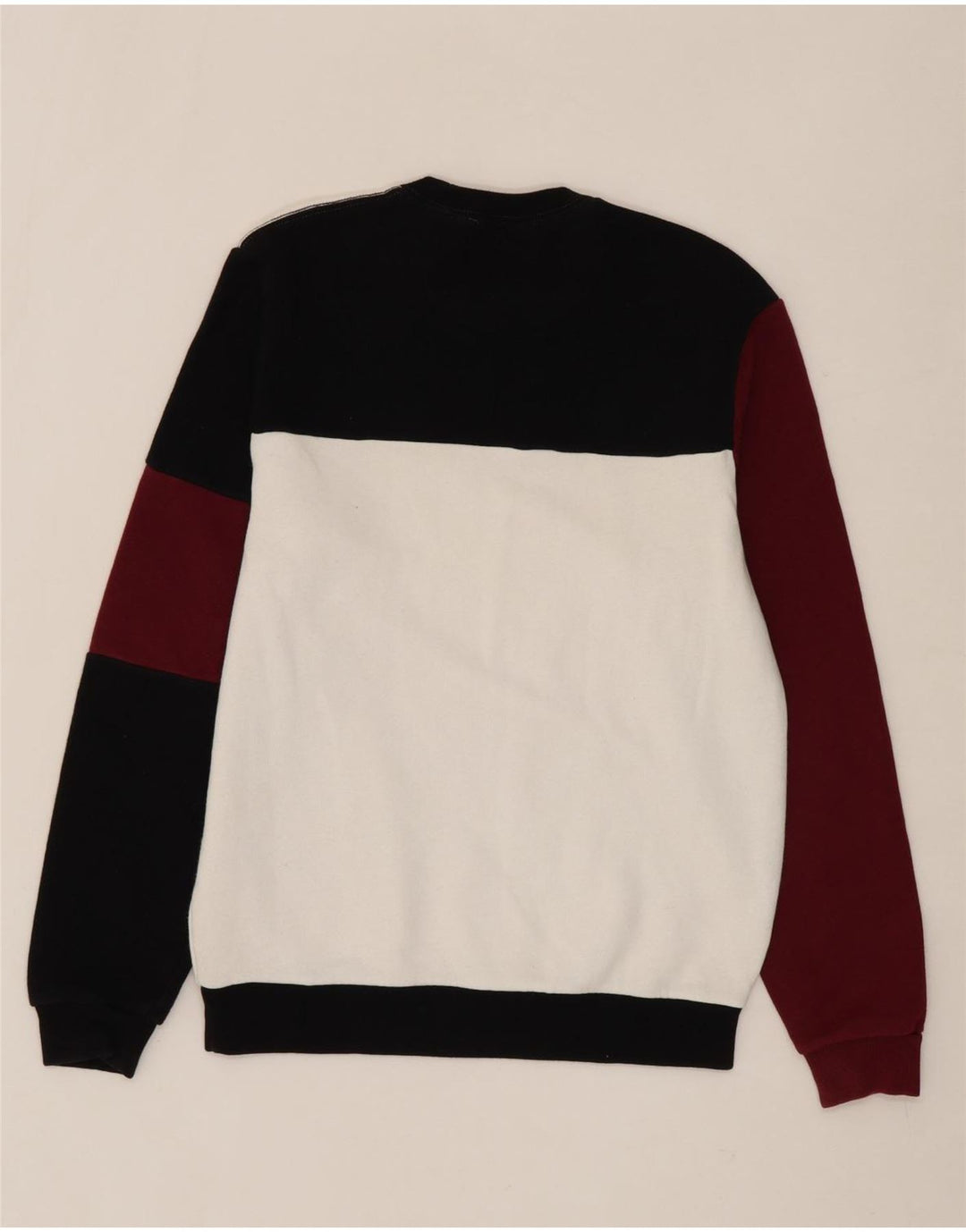 JACK WILLS Mens Graphic Sweatshirt Jumper Small White Colourblock Cotton Vintage Jack Wills and Second-Hand Jack Wills from Messina Hembry 