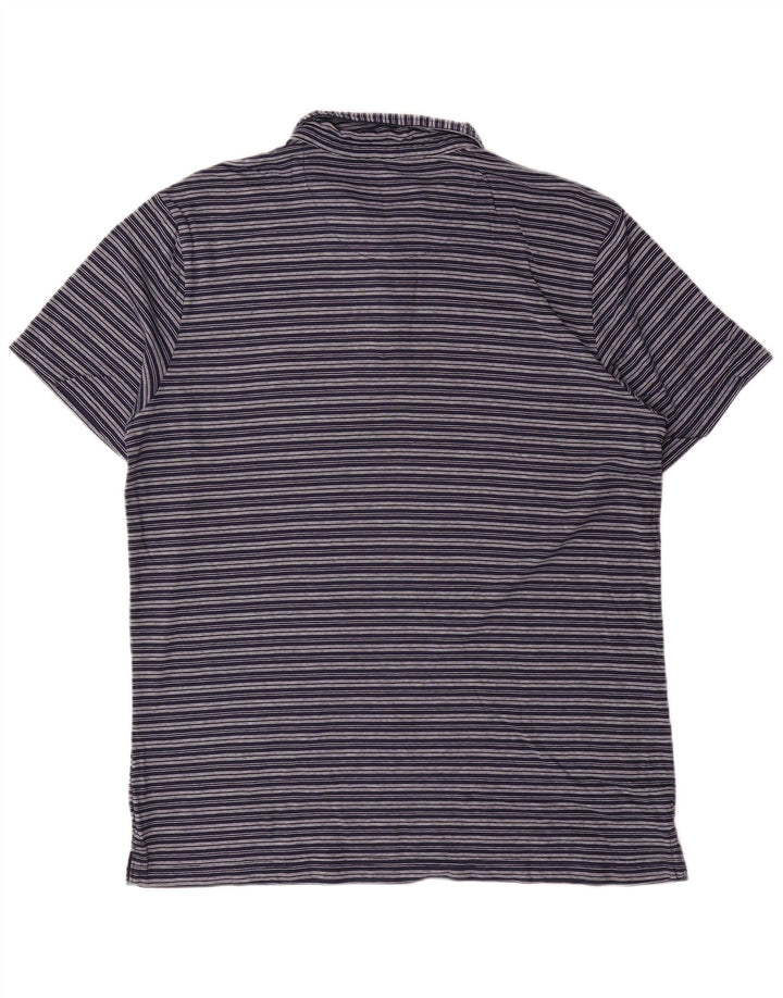Carrera Mens Polo Shirt Large Navy Blue Striped