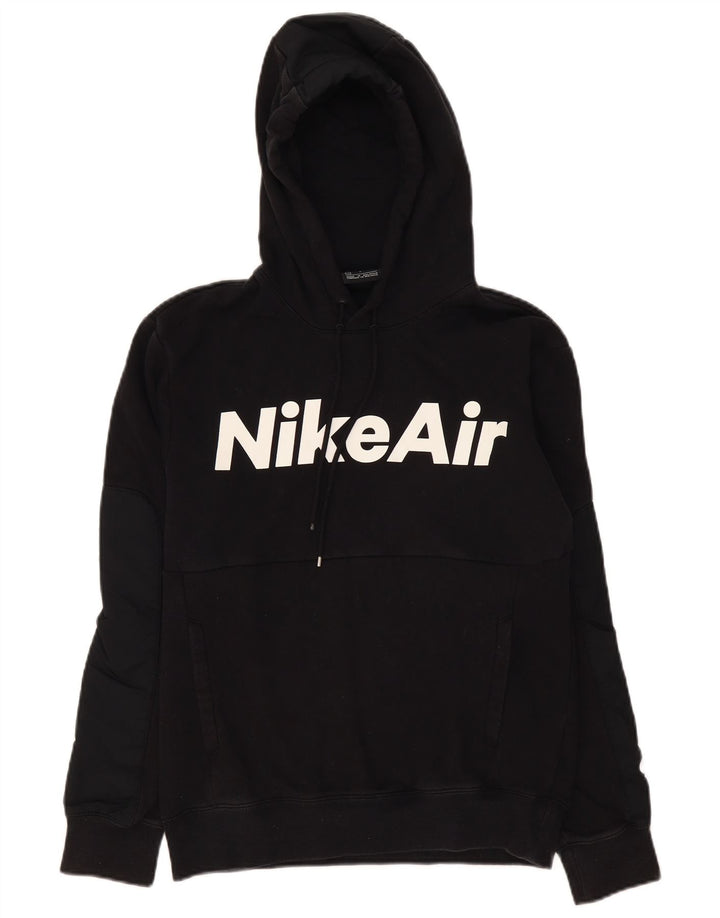 Nike Mens Graphic Hoodie Jumper Small Black Cotton