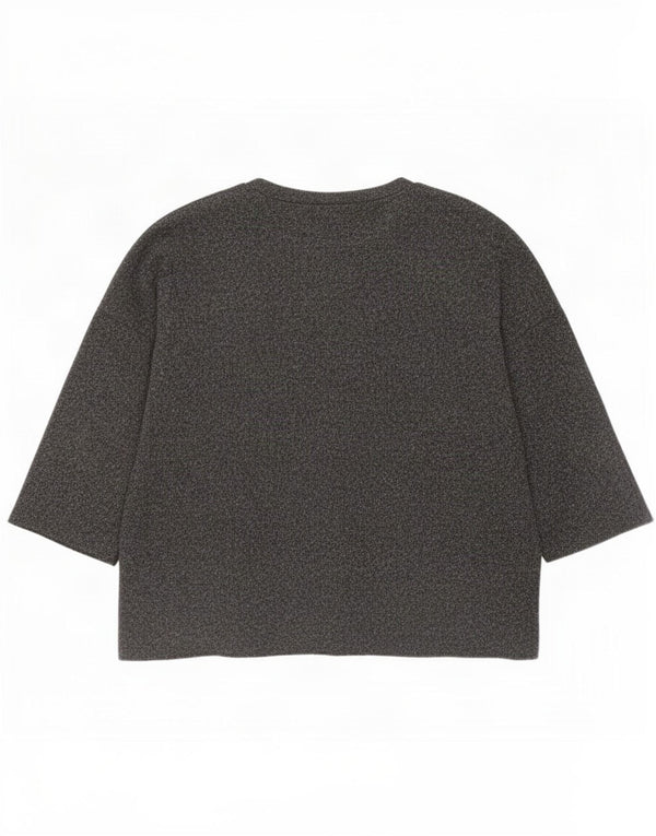 Zara Womens Top 3/4 Sleeve UK 16 Large Grey Polyester