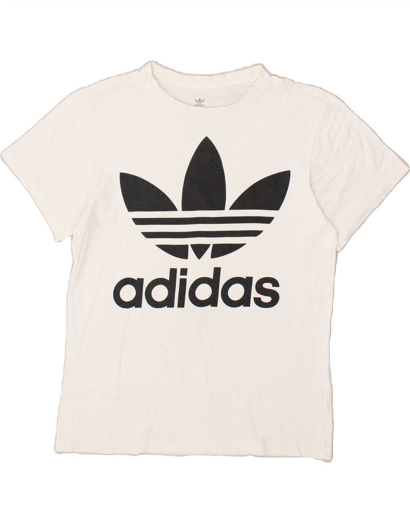 ADIDAS Boys Graphic T-Shirt Top 13-14 Years Large White Cotton | Vintage Adidas | Thrift | Second-Hand Adidas | Used Clothing | Messina Hembry 