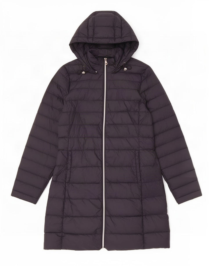 Marks & Spencer Womens Hooded Padded Coat UK 12 Medium Black Polyamide