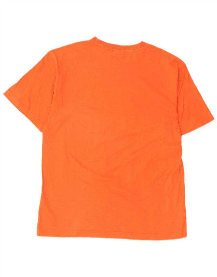 Fila Mens Graphic T-Shirt Top Medium Orange Striped Cotton
