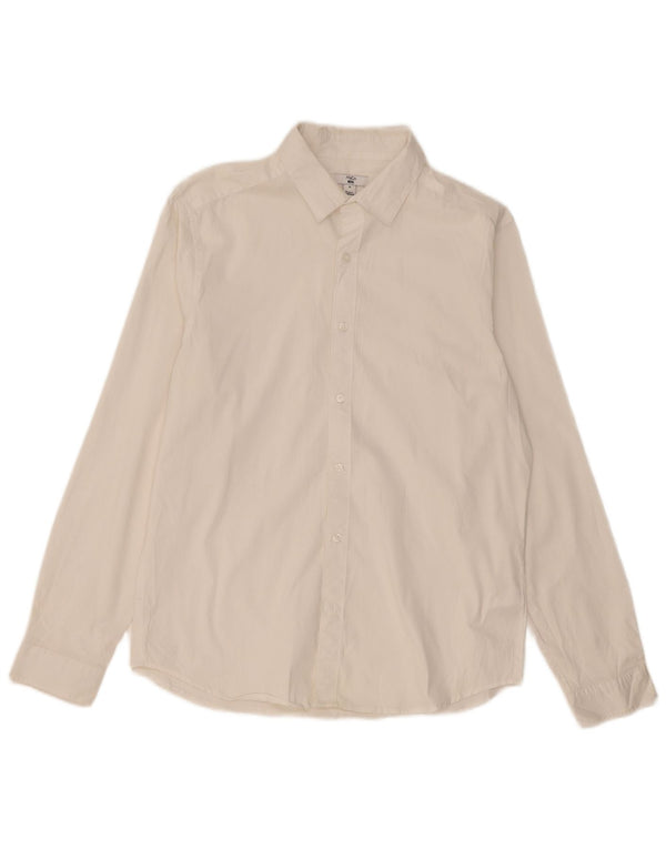 M&Co Mens Shirt Medium White Cotton