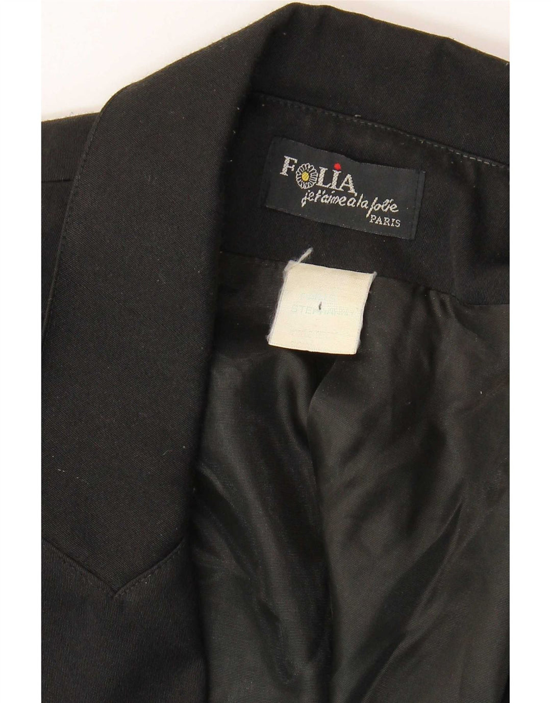 Vintage Womens Double Breasted Blazer Jacket UK 12 Medium Black Paisley