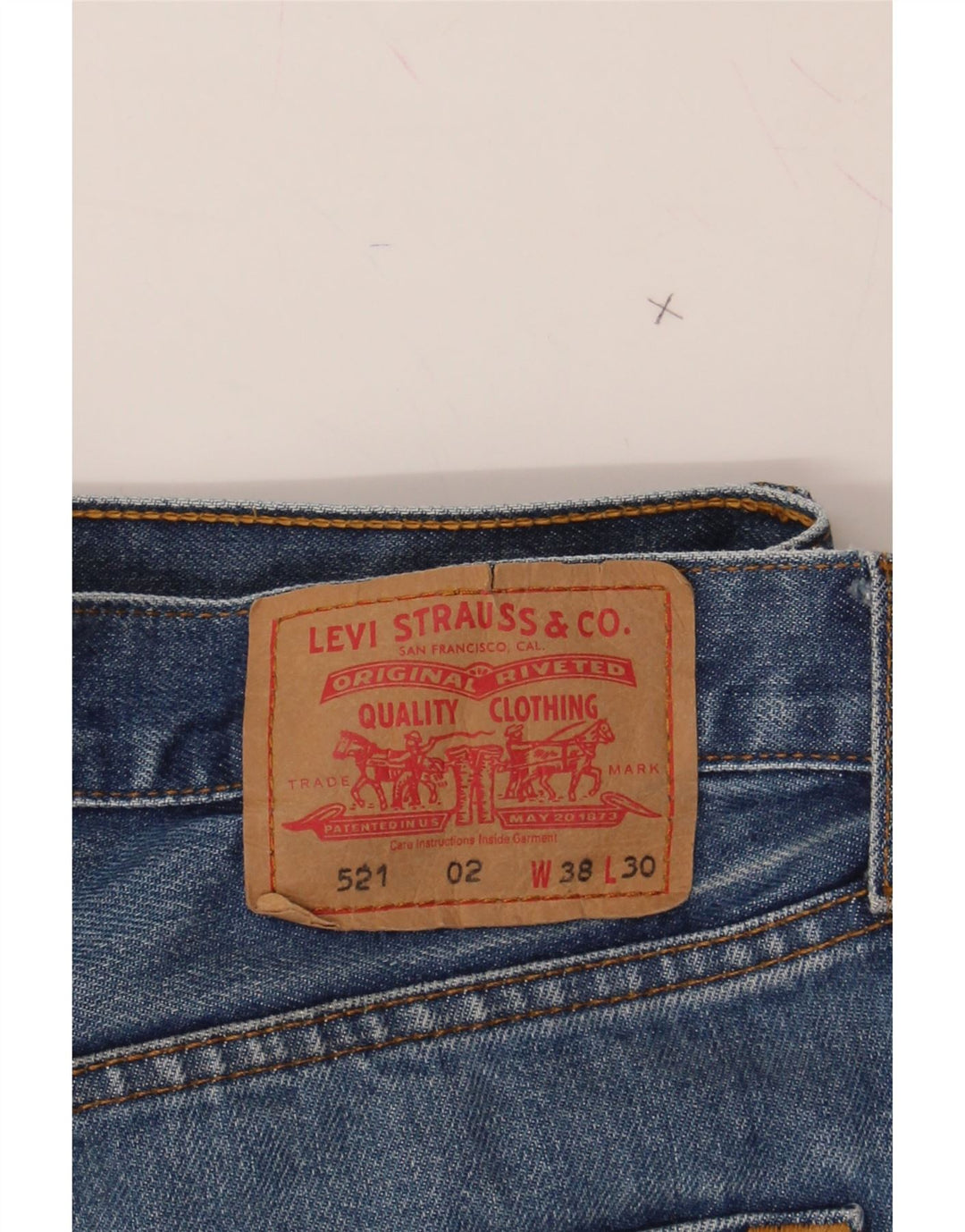 LEVI'S Mens 521 Straight Jeans W38 L30 Blue Vintage Levi's and Second-Hand Levi's from Messina Hembry 
