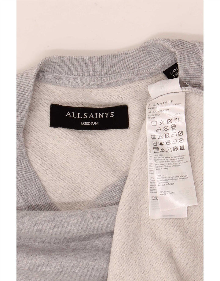 All Saints Mens Sweatshirt Jumper Medium Grey Cotton