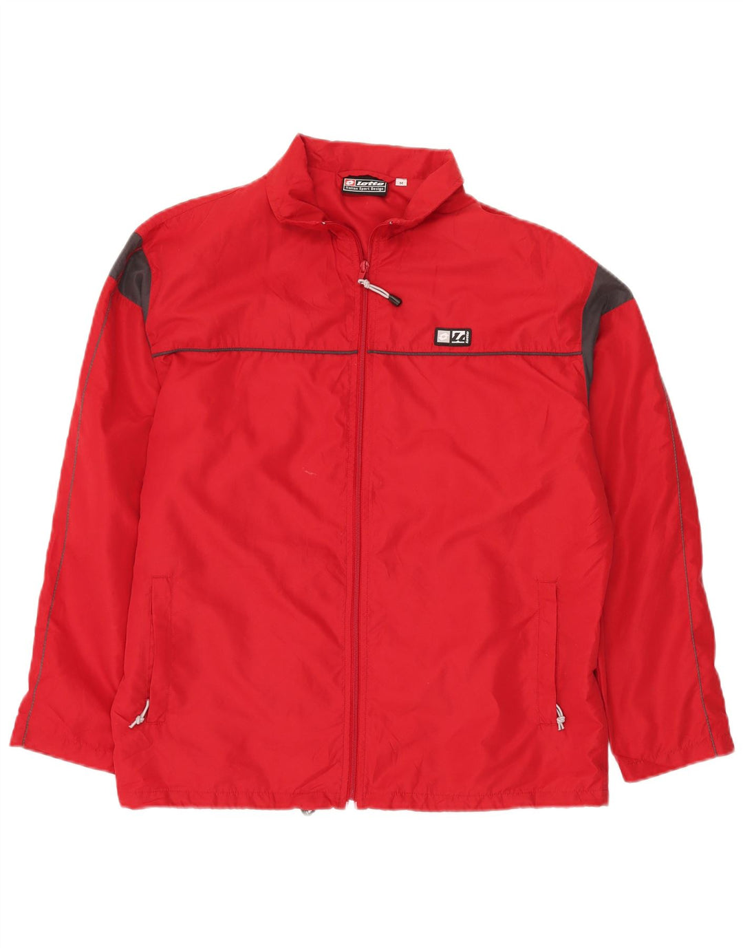 LOTTO Mens Tracksuit Top Jacket Medium Red Colourblock Polyester