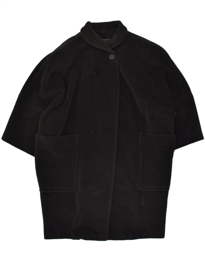 FERRE Womens 3/4 Sleeve Overcoat UK 16 Large Black | Vintage Ferre | Thrift | Second-Hand Ferre | Used Clothing | Messina Hembry 