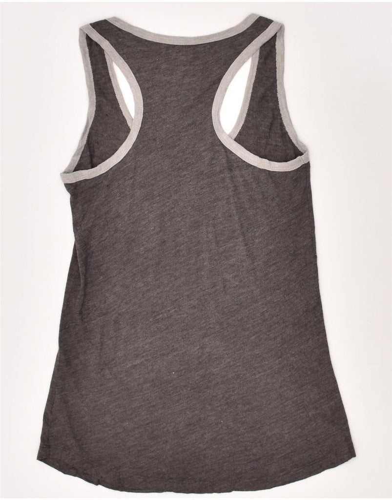 GENUINE MERCHANDISE Womens Graphic Vest Top UK 10 Small Grey Polyester | Vintage Genuine Merchandise | Thrift | Second-Hand Genuine Merchandise | Used Clothing | Messina Hembry 