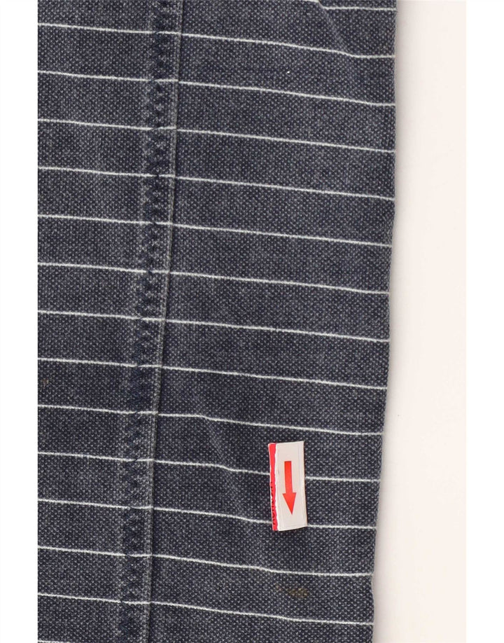 Fat Face Mens Zip Neck Sweatshirt Jumper Medium Navy Blue Striped Cotton