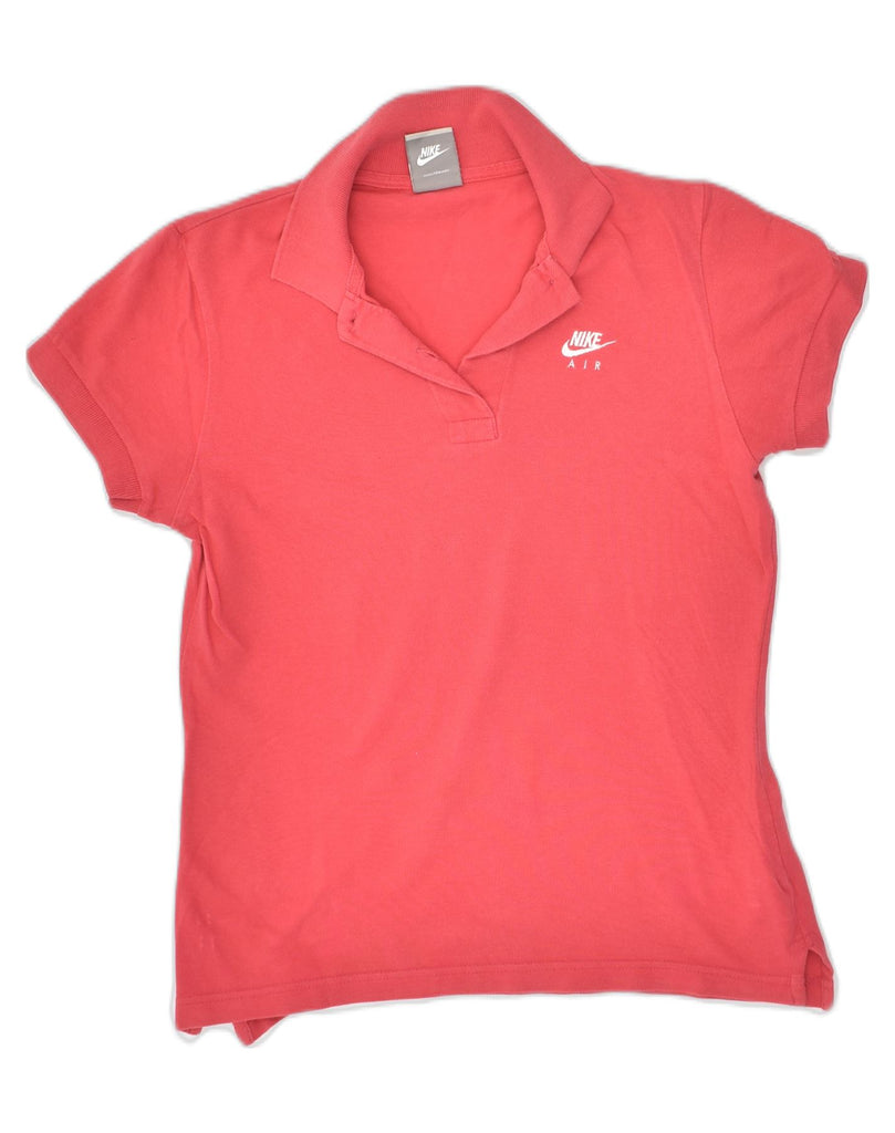 NIKE Womens Air Polo Shirt UK 8/10 Small Red Cotton | Vintage Nike | Thrift | Second-Hand Nike | Used Clothing | Messina Hembry 