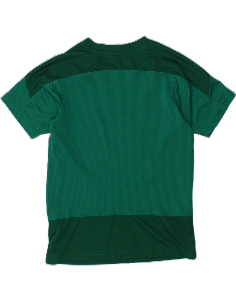 PUMA Boys T-Shirt Top 7-8 Years Green Colourblock Polyester | Vintage Puma | Thrift | Second-Hand Puma | Used Clothing | Messina Hembry 