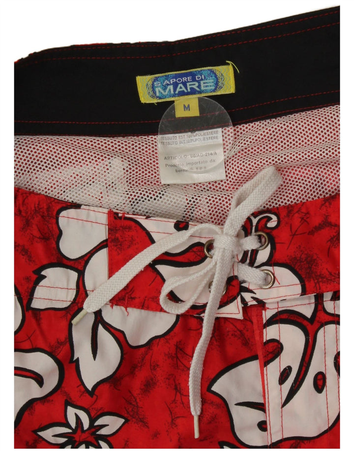 Sapore Di Mare Mens Swimming Shorts Medium Red Floral Polyester Hawaiian