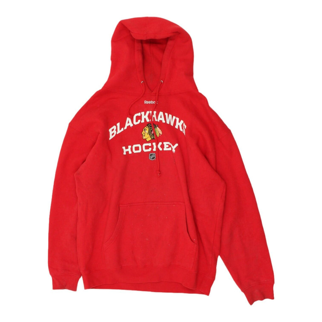 Chicago Blackhawks Reebok Mens Red Hoodie | Vintage NHL Ice Hockey Sportswear | Vintage Messina Hembry | Thrift | Second-Hand Messina Hembry | Used Clothing | Messina Hembry 