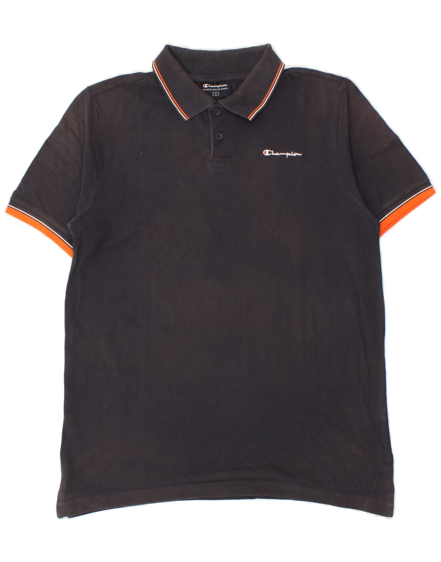 CHAMPION Mens Polo Shirt Small Navy Blue Cotton Vintage Second