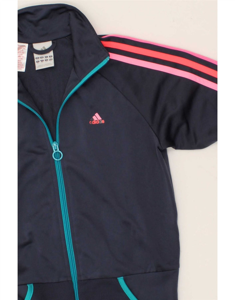 ADIDAS Girls Full Tracksuit 11-12 Years Navy Blue Polyester Vintage Adidas and Second-Hand Adidas from Messina Hembry 