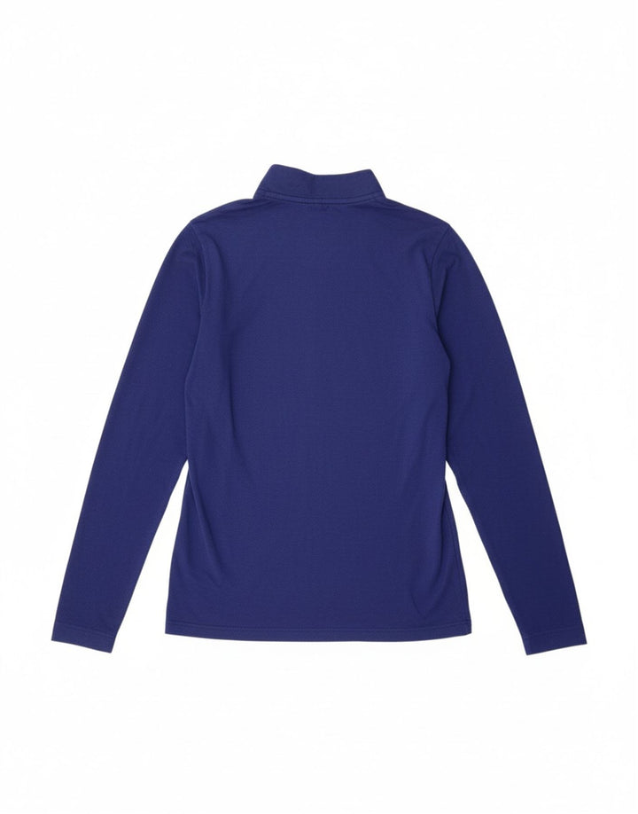 NEW BALANCE Mens Zip Neck Top Long Sleeve Small Navy Blue Polyester