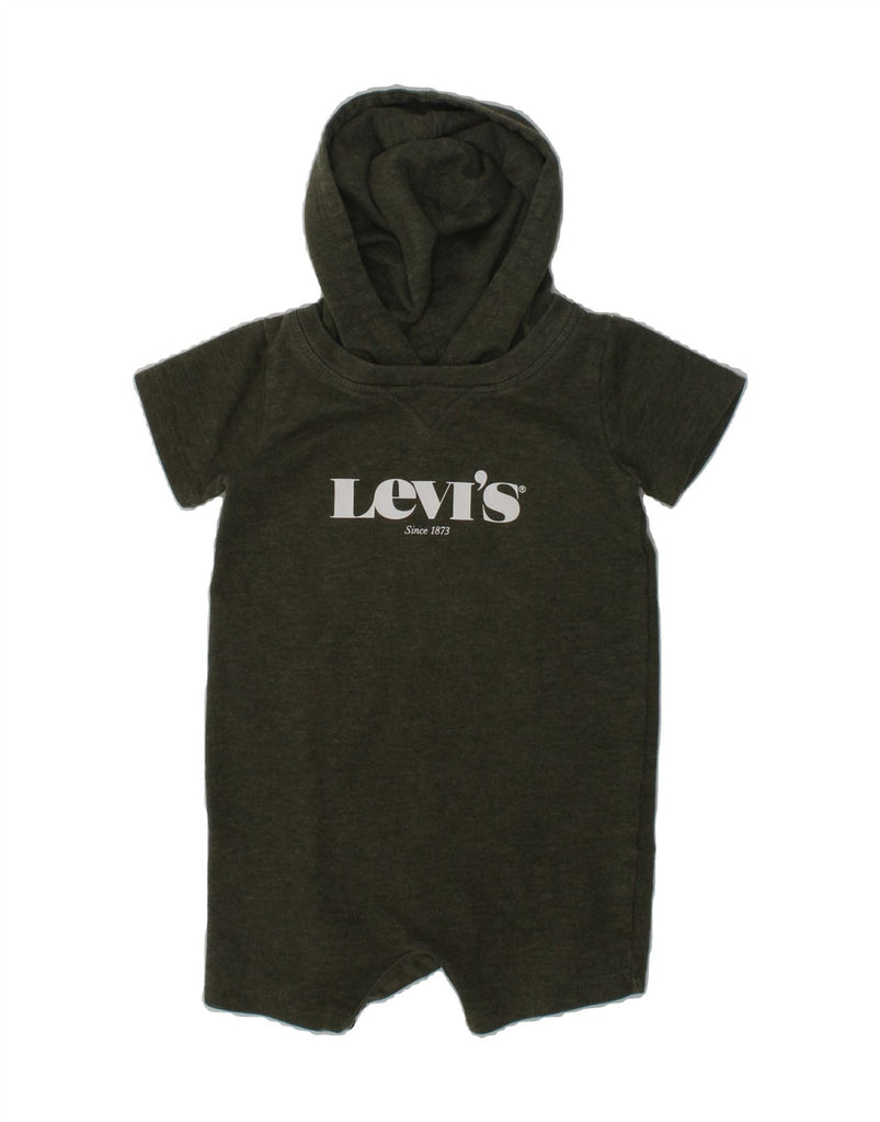 LEVI'S Baby Boys Hooded Graphic Bodysuit 12-18 Months Khaki Cotton | Vintage Levi's | Thrift | Second-Hand Levi's | Used Clothing | Messina Hembry 