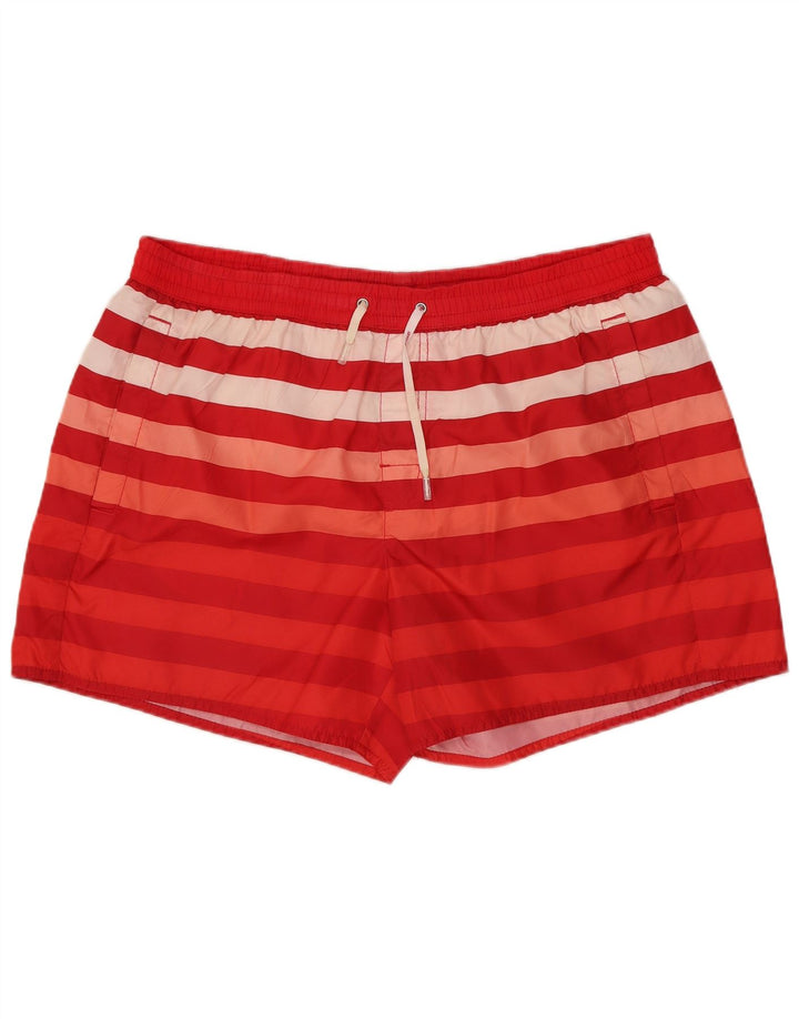 COAST Womens Swimming Shorts UK 18 XL Red Striped Polyester