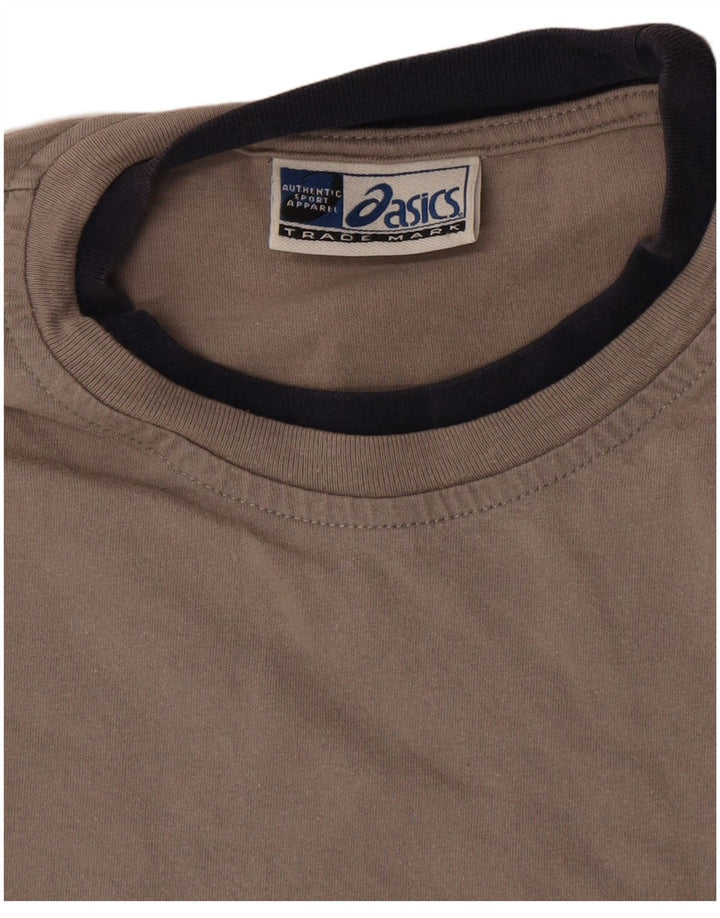 Asics Mens Graphic T-Shirt Top Small Grey Colourblock Cotton