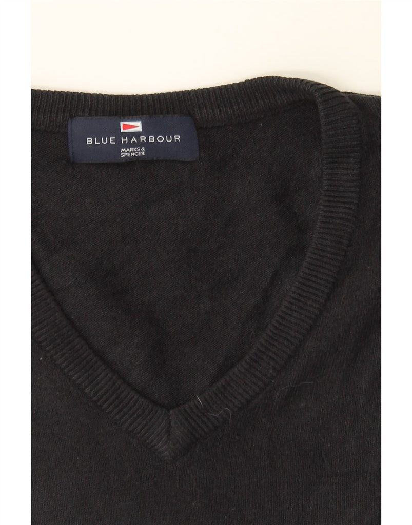 BLUE HARBOUR Mens V-Neck Jumper Sweater Large Navy Blue Acrylic Vintage Blue Harbour and Second-Hand Blue Harbour from Messina Hembry 