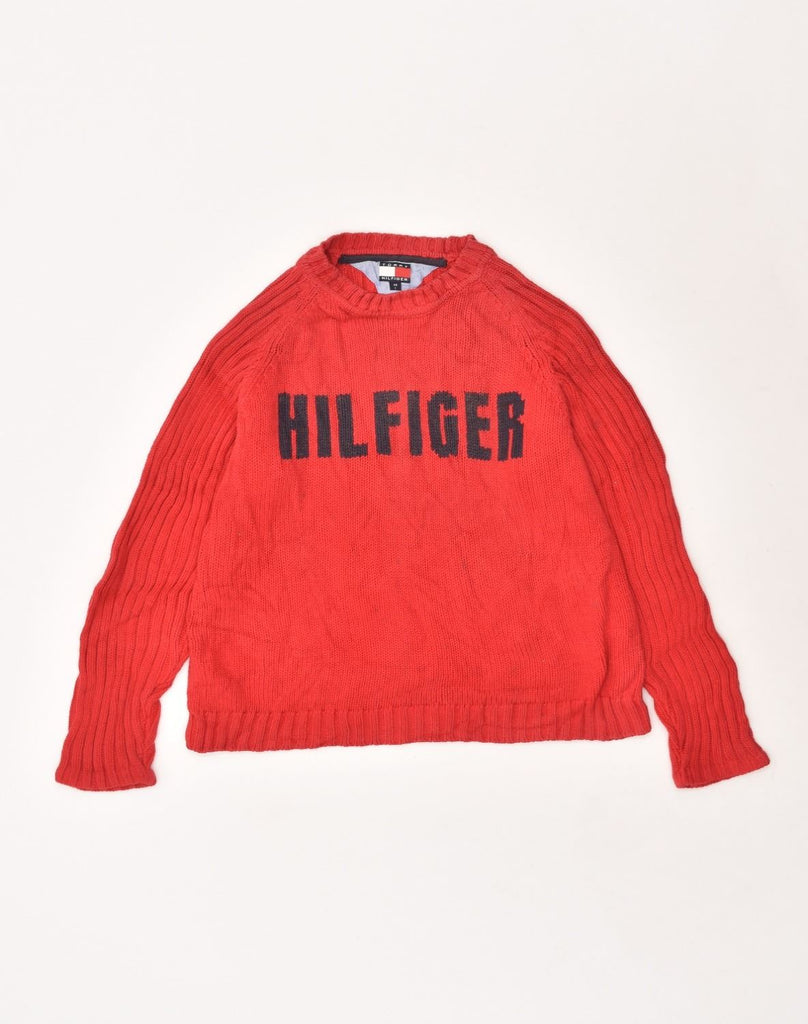 TOMMY HILFIGER Boys Graphic Crew Neck Jumper Sweater 13-14 Years Large Red | Vintage Tommy Hilfiger | Thrift | Second-Hand Tommy Hilfiger | Used Clothing | Messina Hembry 