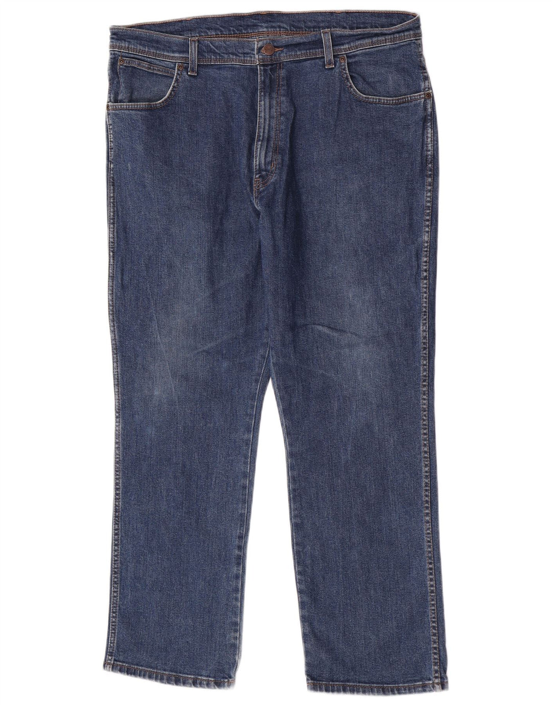 Wrangler Mens Regular Fit Straight Jeans W40 L30 Blue Cotton
