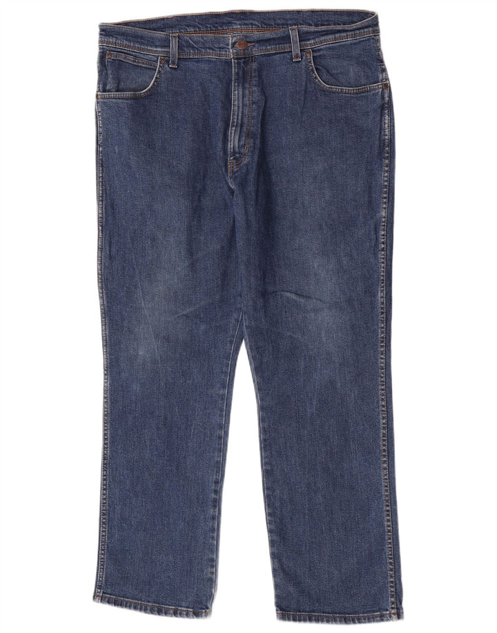 Wrangler Mens Regular Fit Straight Jeans W40 L30 Blue Cotton
