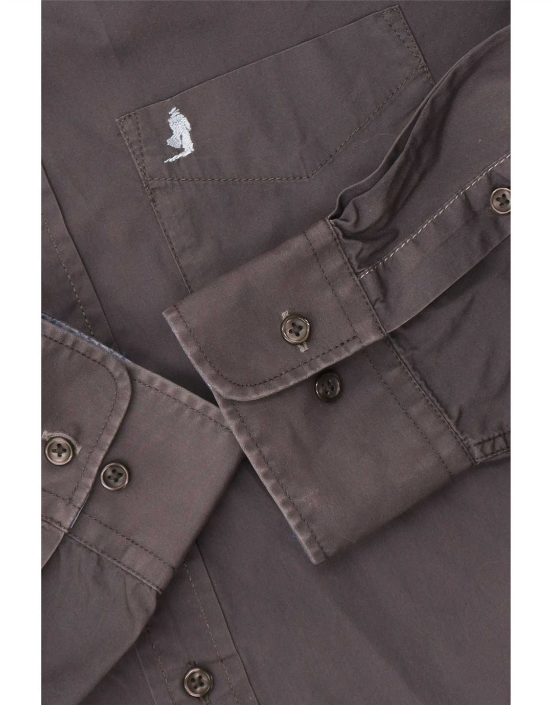 Marlboro Classics Mens Regular Fit Shirt Large Grey Cotton