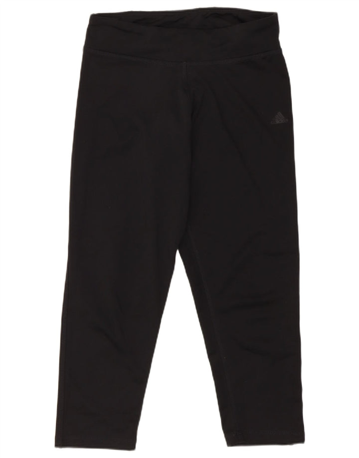 Adidas Womens Capri Leggings UK 8/10 Small Black Polyester