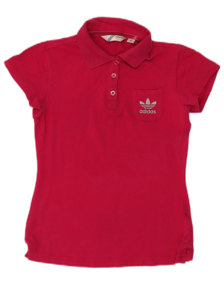 Adidas Womens Polo shirt EU 36 Small Pink Cotton