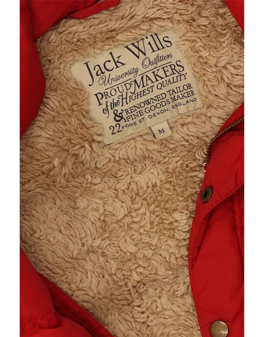 Jack Wills Mens Sherpa Padded Gilet UK 36 Medium Red Polyester