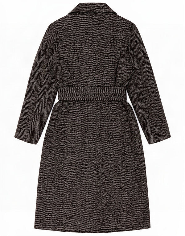 Marks & Spencer Womens Double Breasted Coat UK 8 Small Grey Flecked