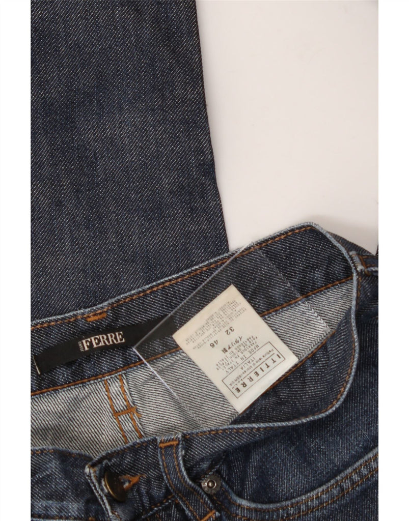 FERRE Mens Straight Jeans W32 L34 Navy Blue Cotton Vintage Ferre and Second-Hand Ferre from Messina Hembry 