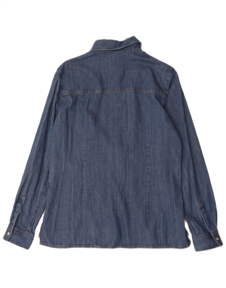 Vintage Womens Denim Shirt UK 16 Large Blue