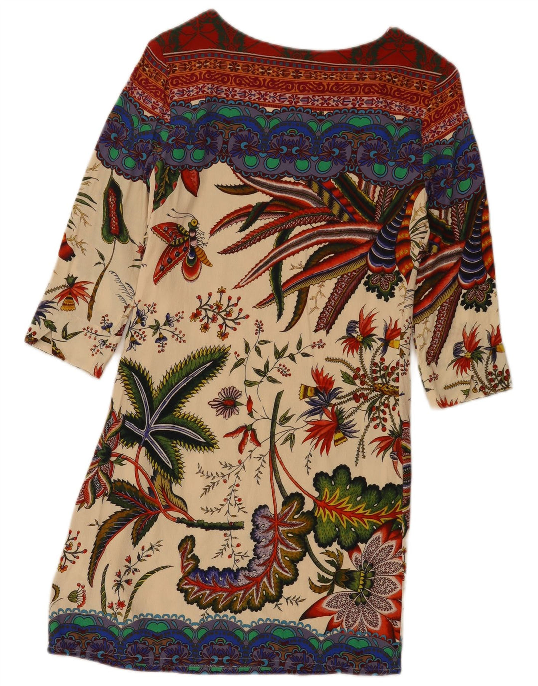 DESIGUAL Womens Graphic Shift Dress EU 36 Small Multicoloured Floral