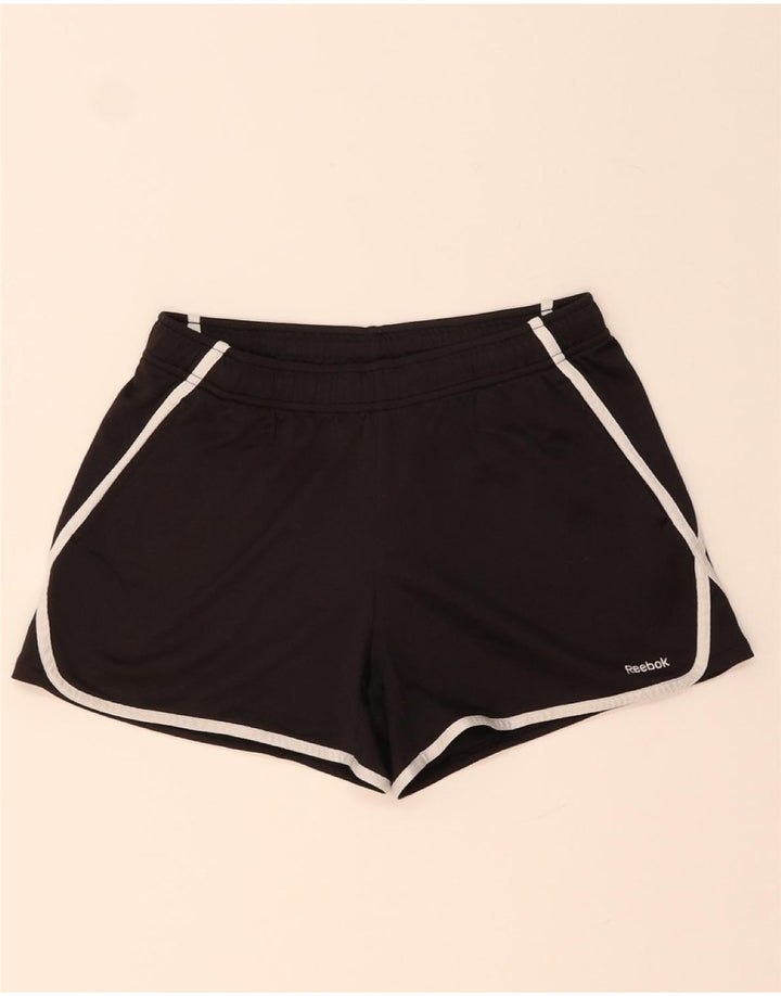 REEBOK Womens Sport Shorts UK 14 Medium Black Polyester