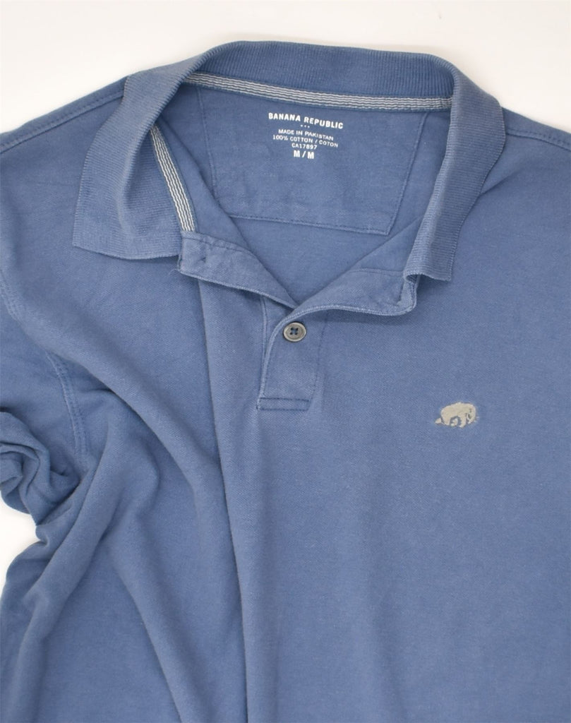 BANANA REPUBLIC Mens Polo Shirt Medium Blue Cotton | Vintage Banana Republic | Thrift | Second-Hand Banana Republic | Used Clothing | Messina Hembry 