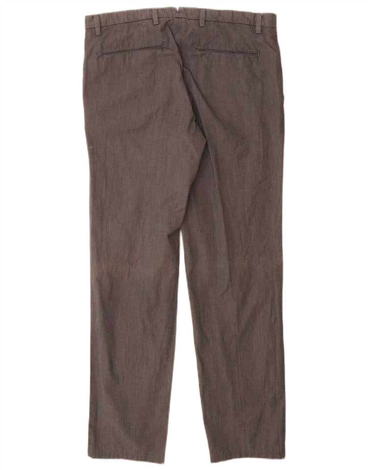 Trussardi Womens Straight Suit Trousers W33 L30 Grey Cotton