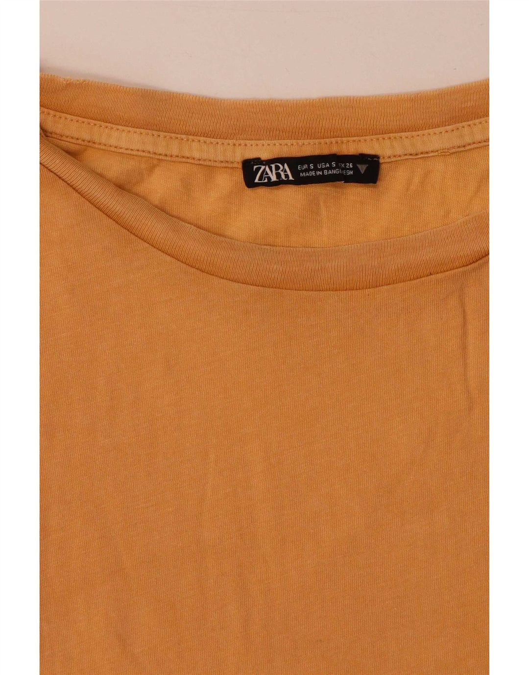 Zara Womens Crop T-Shirt Top UK 10 Small Beige